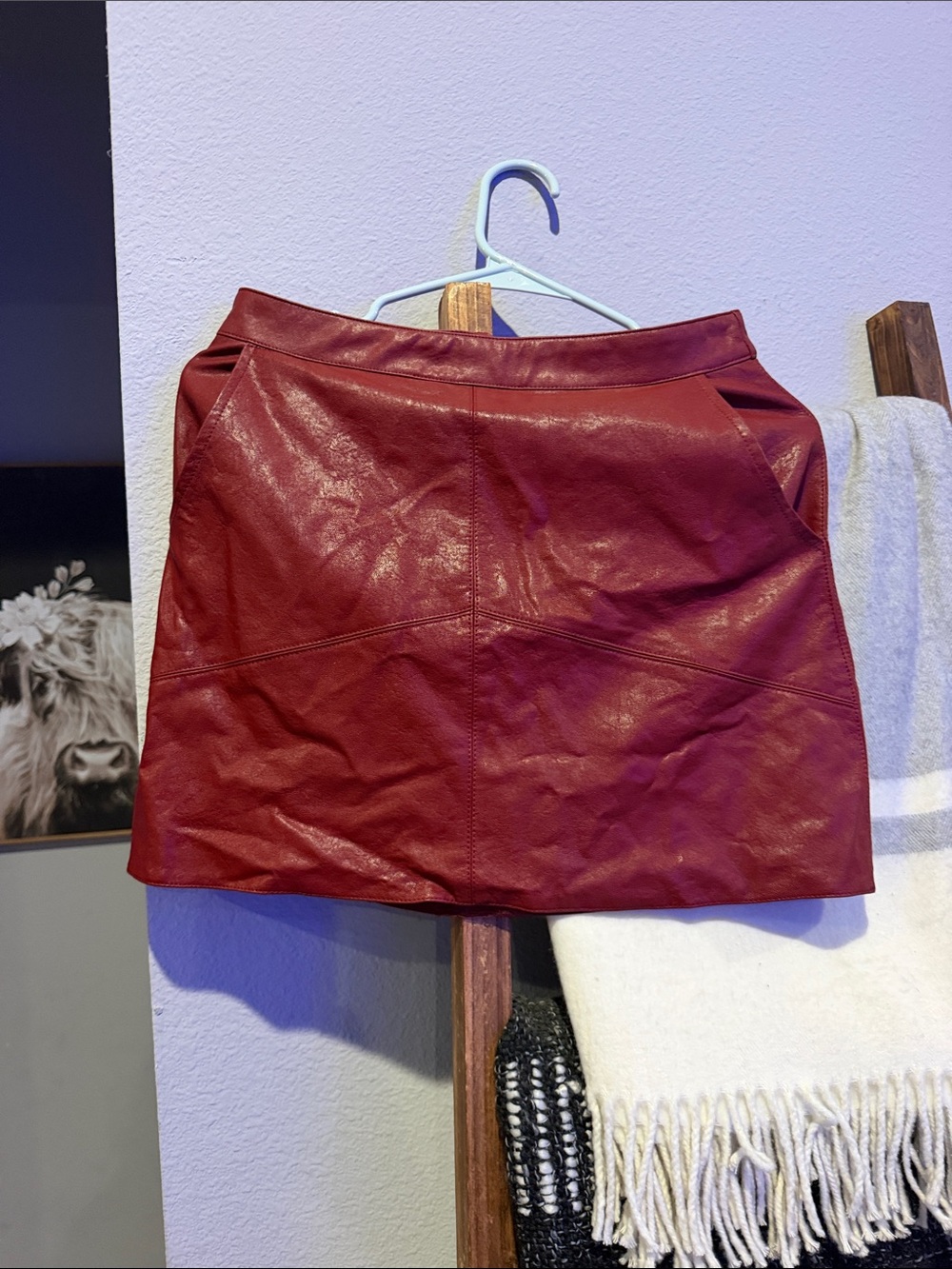 Lulu's Burgundy Faux Leather Mini Skirt